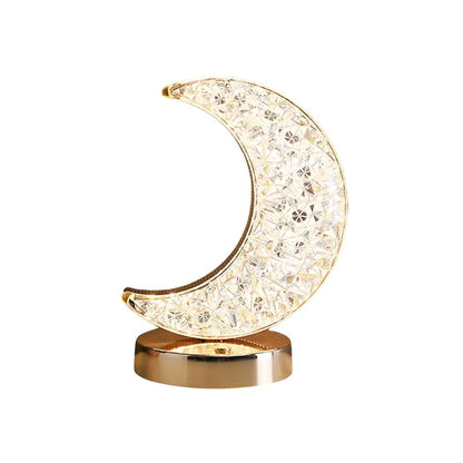 Rechargeable Crystal Table Lamp - Crescent Moon