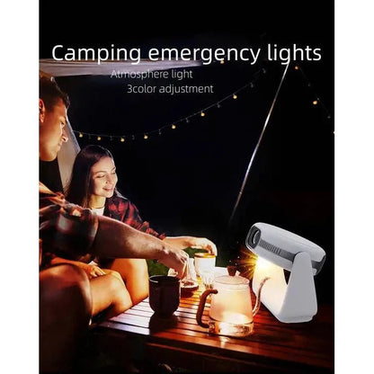 Rechargeble Pan - Tilt Smart projector & Table Lamp 1080P K1 - White