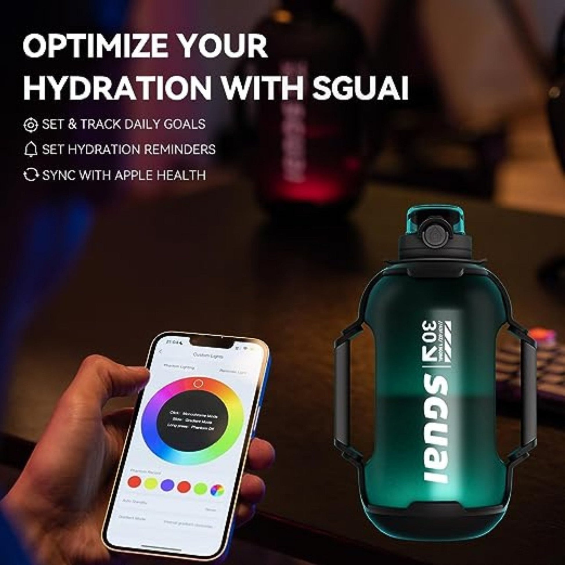 SGUAI T30 Smart Bottle 1.3 Liter - Black