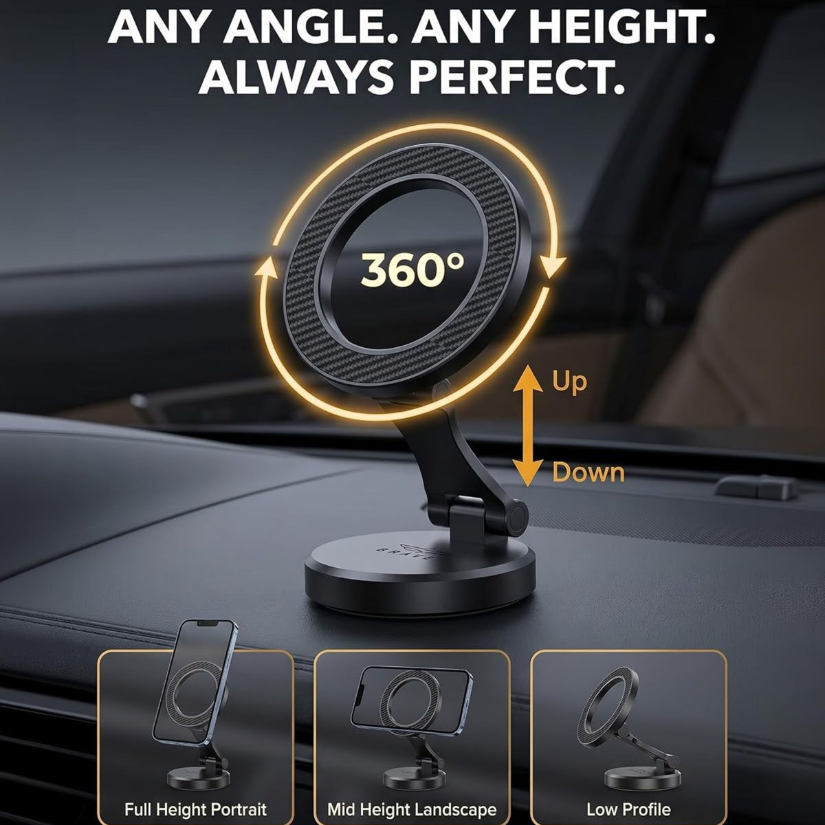 Brave Magsafe Car Mount BHL - 64 - Black