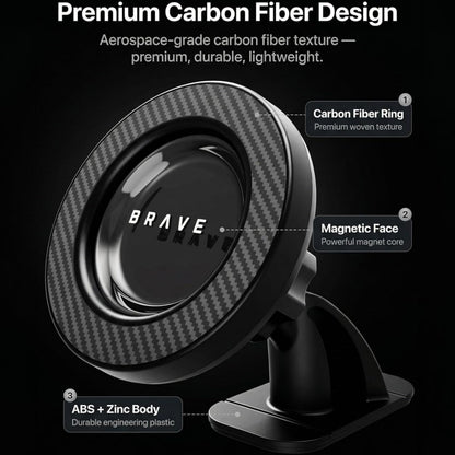BRAVE 2-in-1 Universal Magnetic Car Mount BHL-61 - Black
