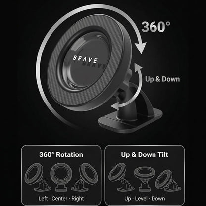 BRAVE 2-in-1 Universal Magnetic Car Mount BHL-61 - Black
