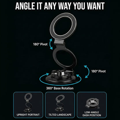 BRAVE Vacuum Section Foldable Magnetic Car Mount BHL-62 - Black