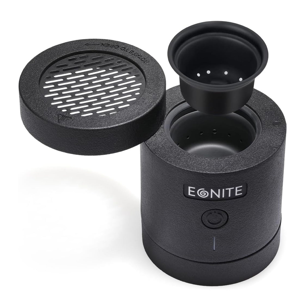 Egnite Bukhoor Burner with Storage and Rotating Lid - Black