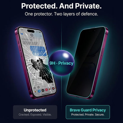 Brave 2.5D Privacy Screen Protector for iPhone 18Pro Max Impact & Scratch Protection SP-18M