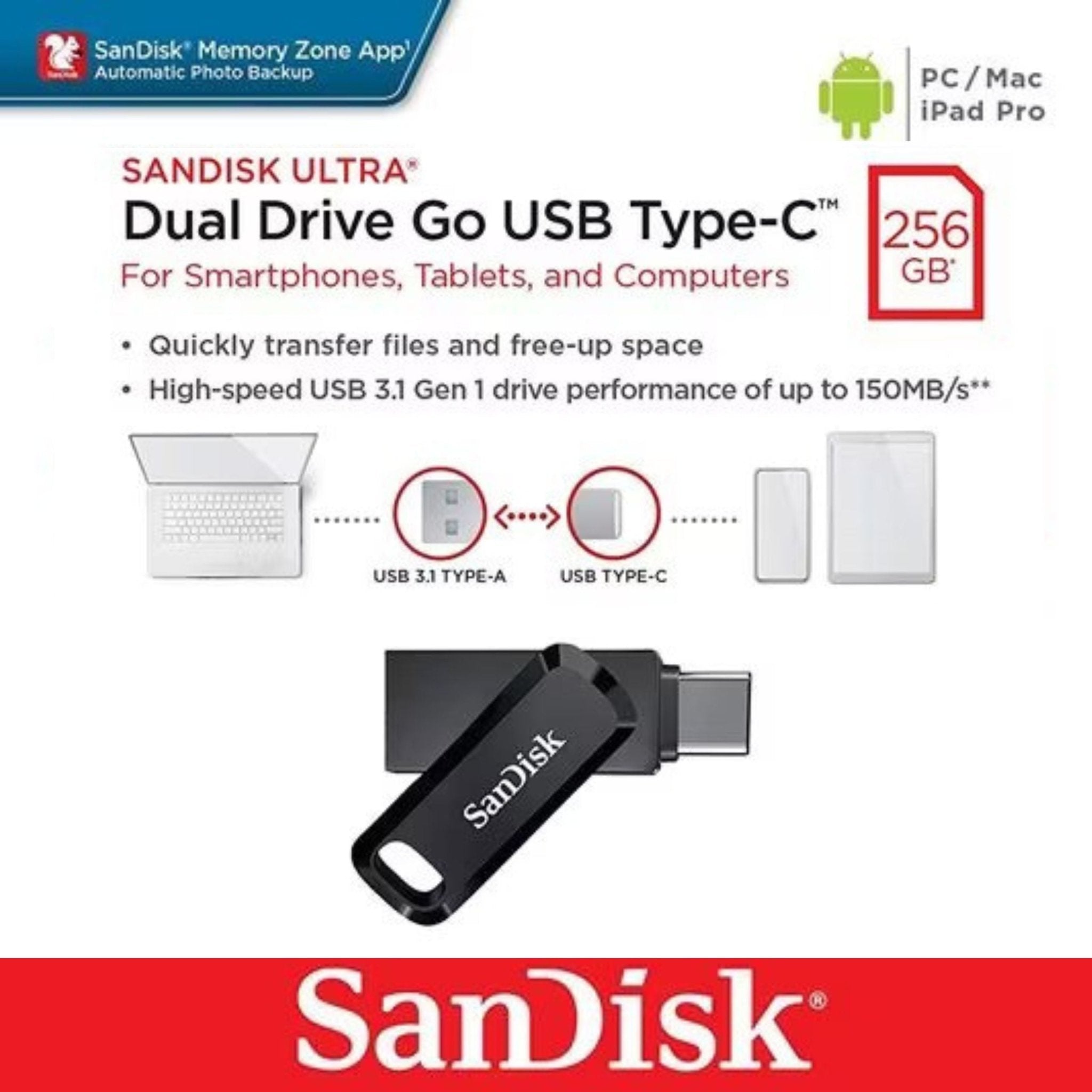 SanDisk Ultra Dual Drive Go USB Type-C Flash Drive