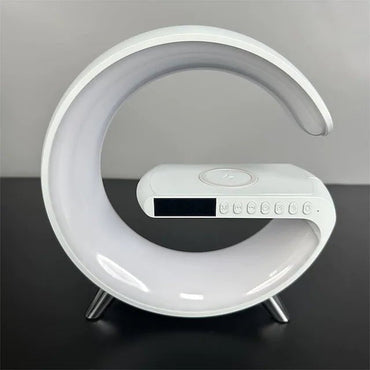 Smart Light Multifunctional 15W Wireless Charger Built-in Bluetooth Speaker - White