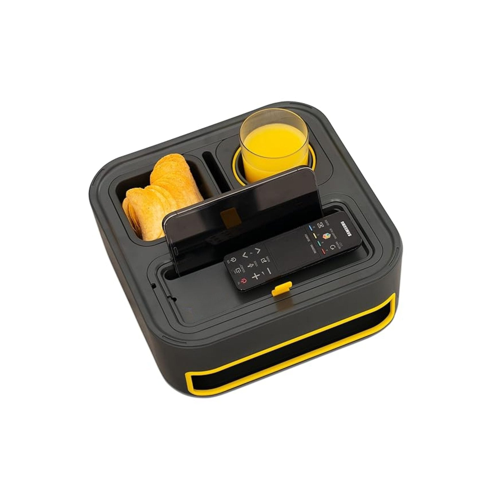 Sofa Tray, Couch Arm Table, Cup Holder Orgazinier Black&Yellow