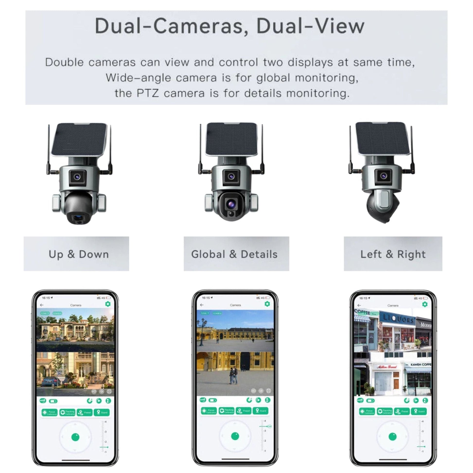 Solar Dual Camera 4X Wifi Smart PTZ Y5 - Grey