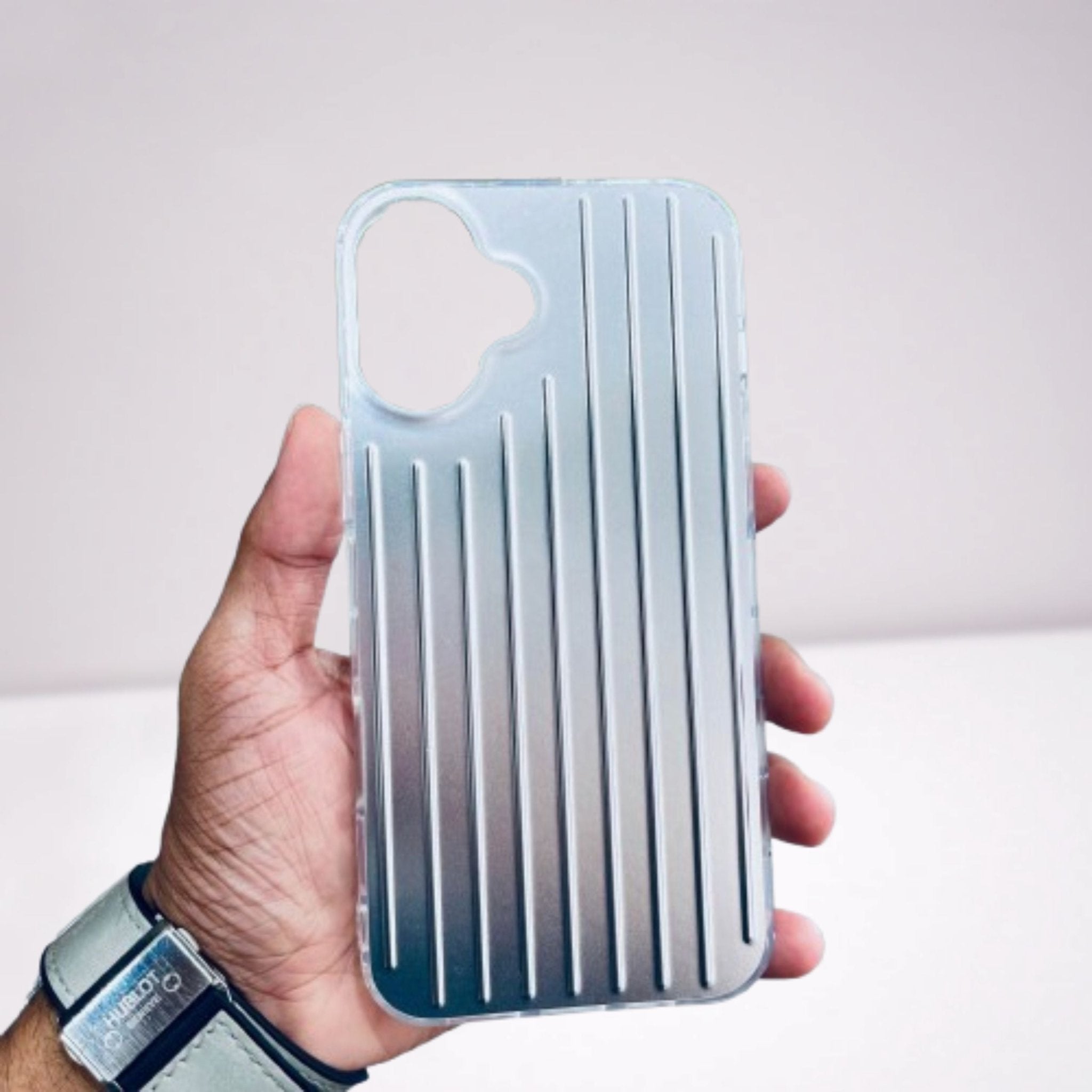 Square Stereoscopic Long Grain Phone Cover for iPhone 16 Series