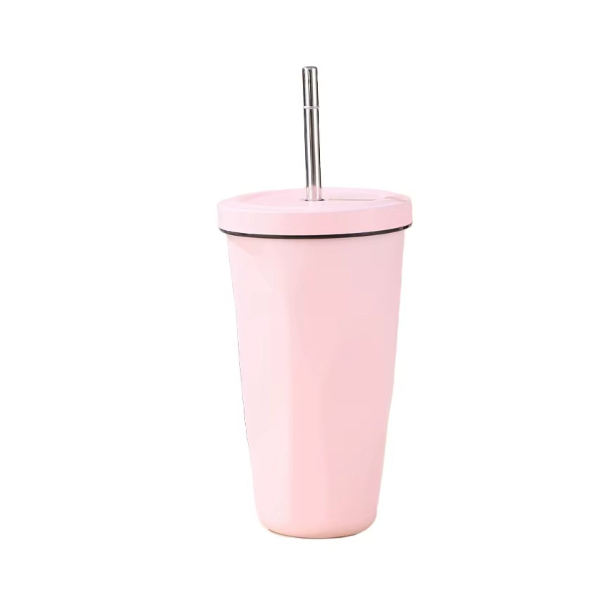 Stainless Steel Tumbler Coffee Mug With Straw 500ml