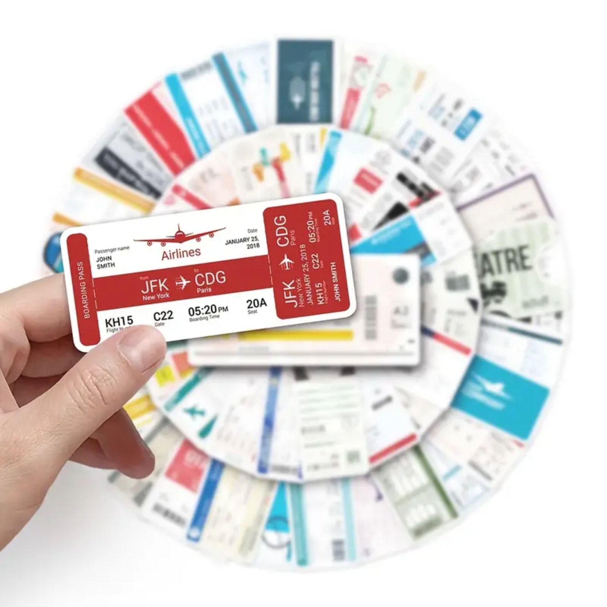 Sticker Boarding Pass Air Ticket - 52pc
