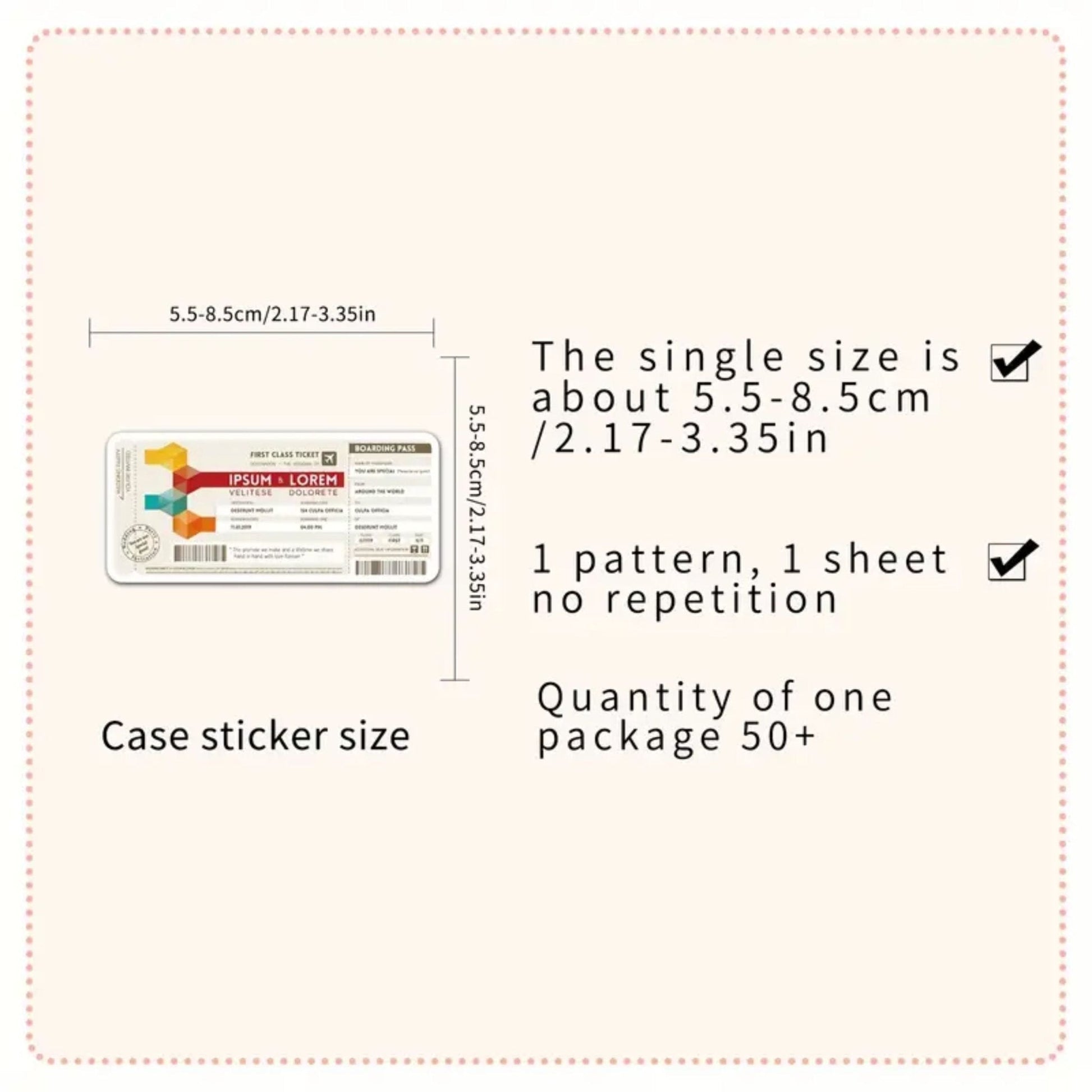 Sticker Boarding Pass Air Ticket - 52pc