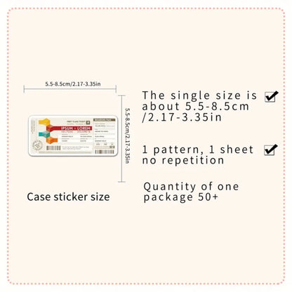Sticker Boarding Pass Air Ticket - 52pc