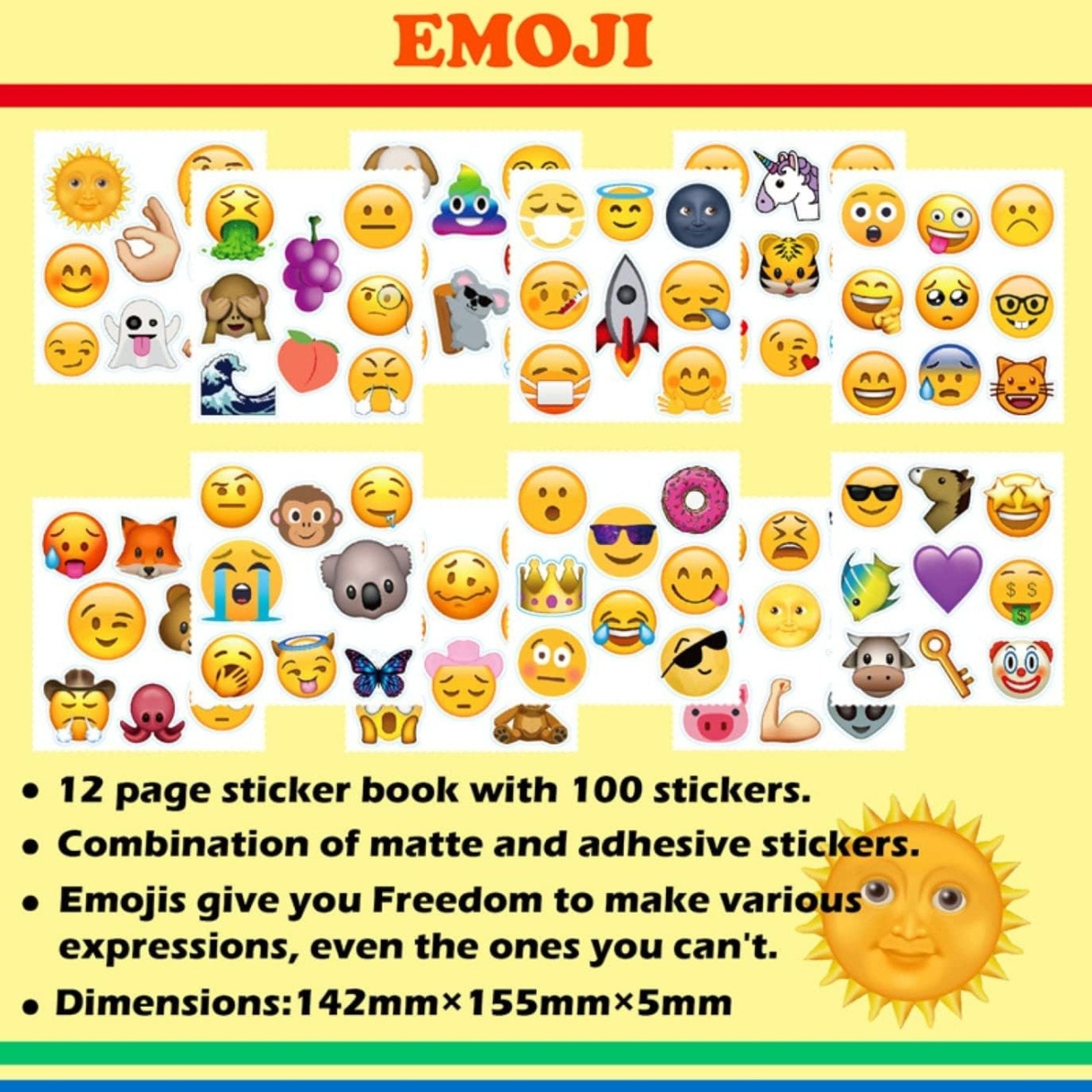 Sticker Emojis Book 12 Pages - 100pc