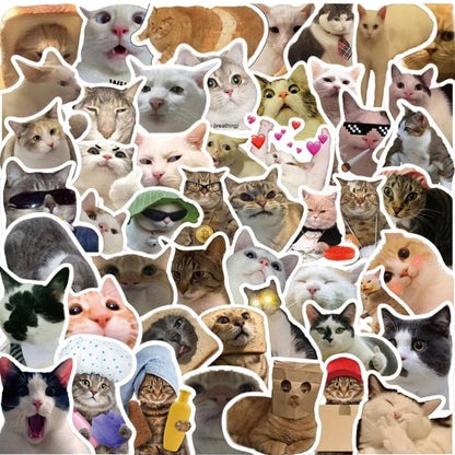 Sticker Funny And Cute Cats - 50pc