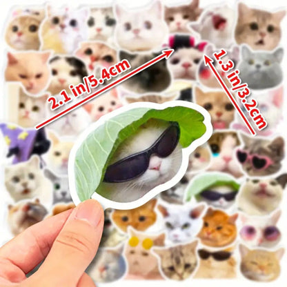 Sticker Funny And Cute Cats - 50pc