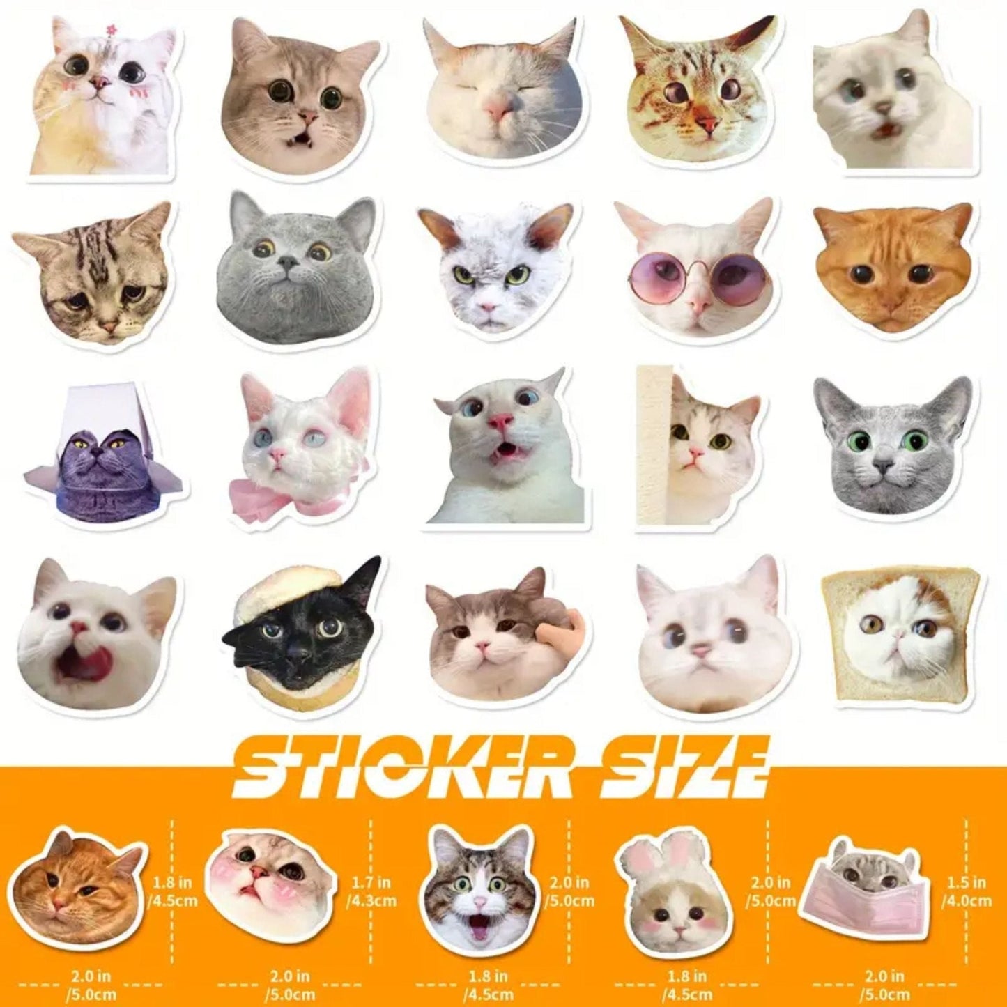 Sticker Funny And Cute Cats - 50pc