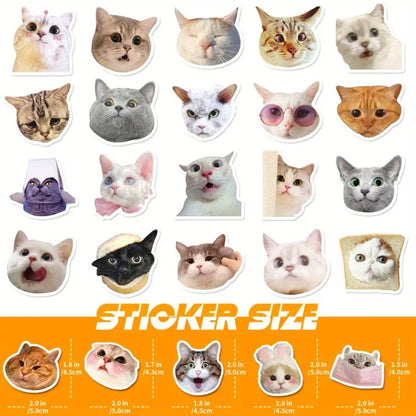 Sticker Funny And Cute Cats - 50pc