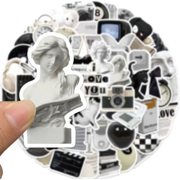 Sticker Vintage Black & White - 61pc