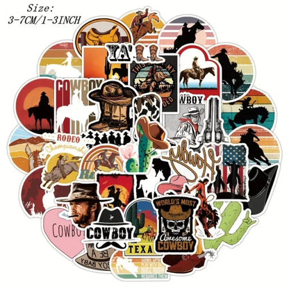 Sticker Western Cowboy - 51pc