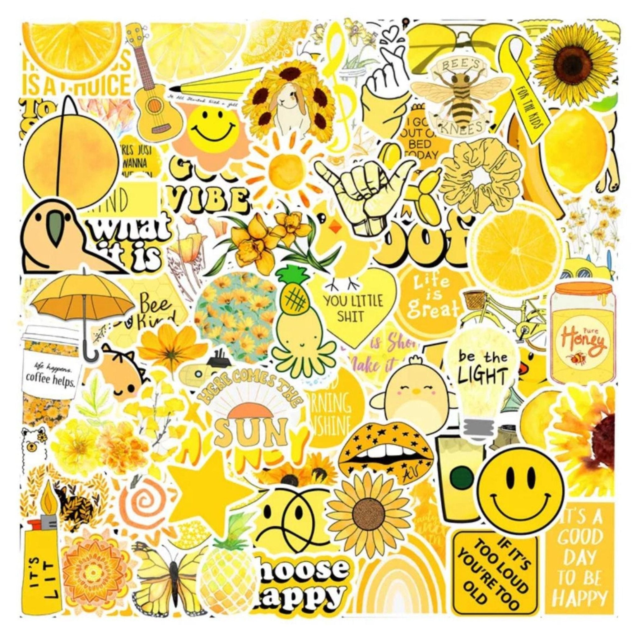 Sticker Yellow Vsco - 50pc
