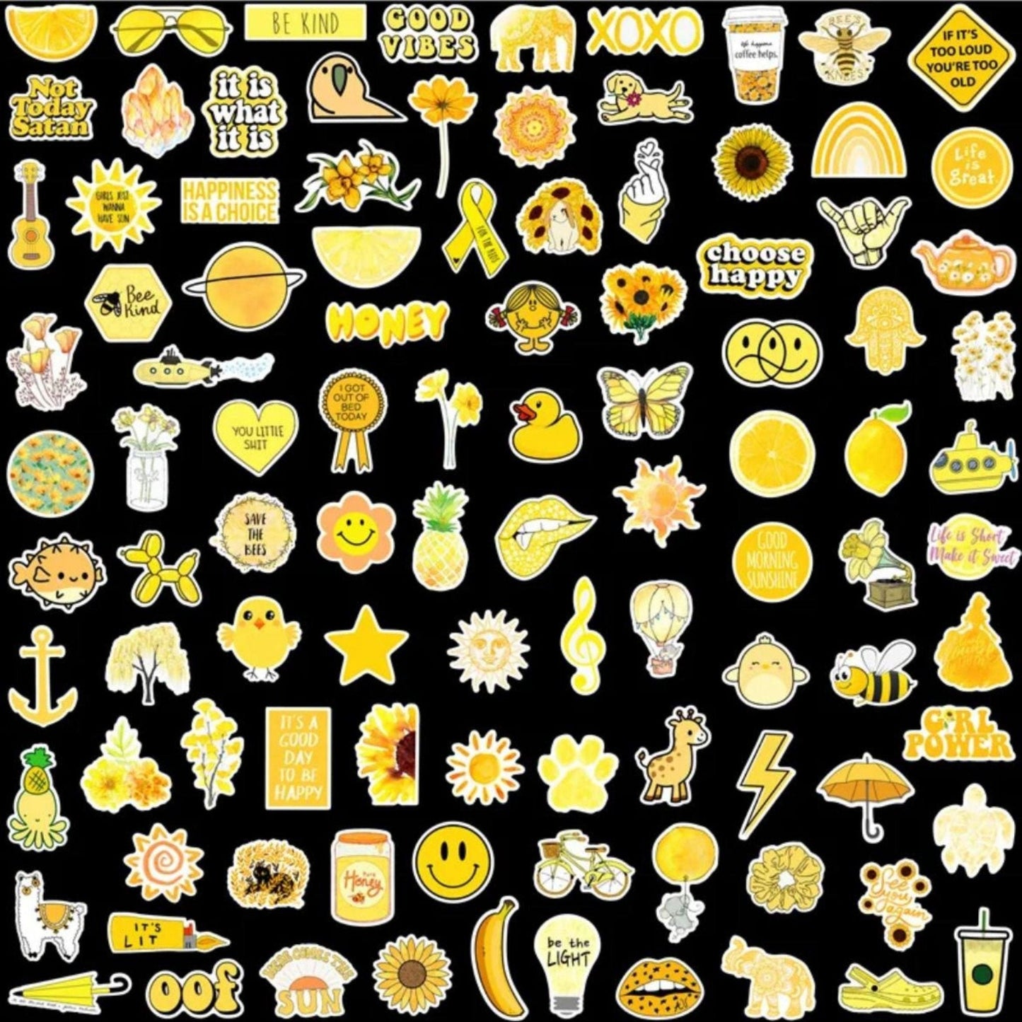 Sticker Yellow Vsco - 50pc