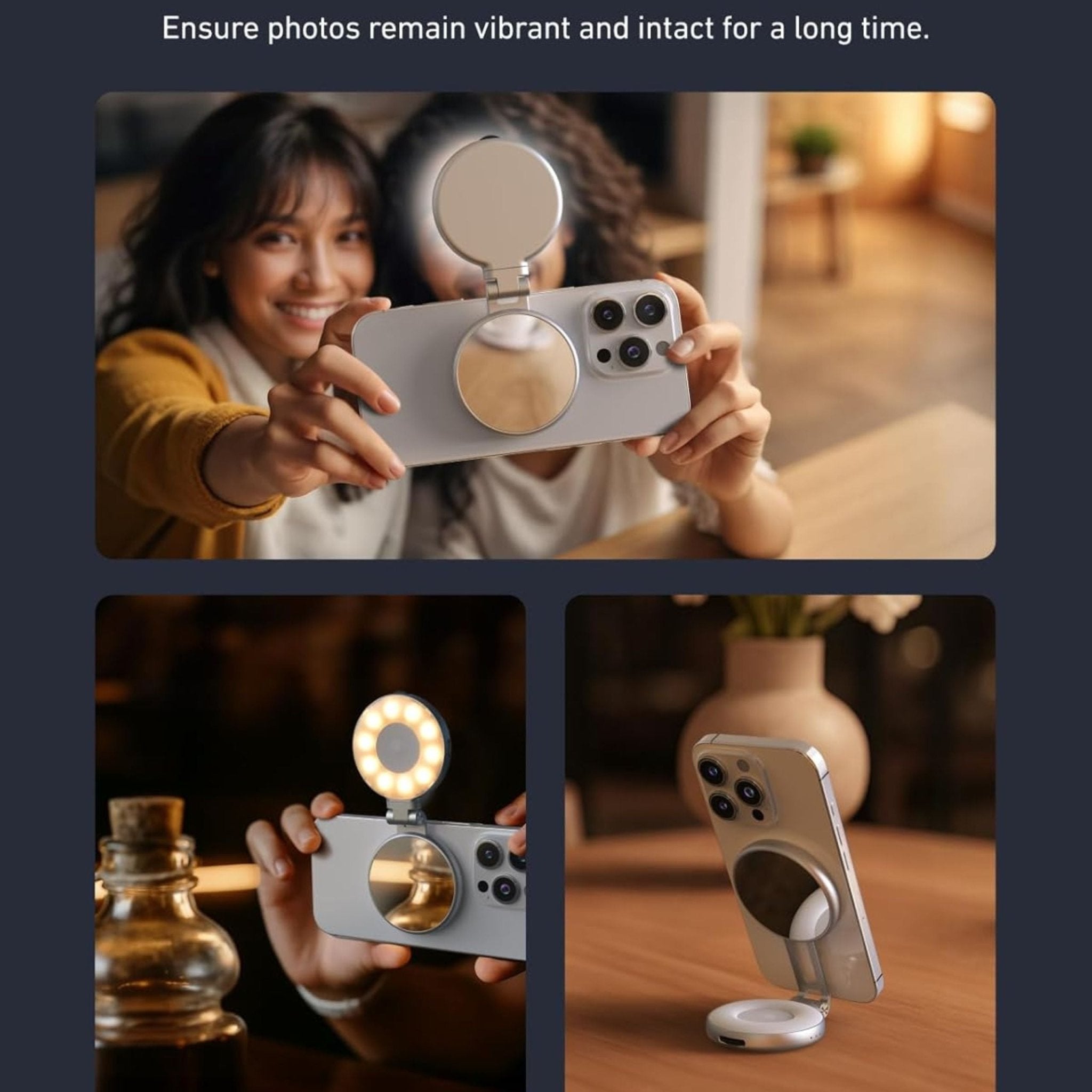 TELESIN C03 Magnetic Selfie Ring Light - White