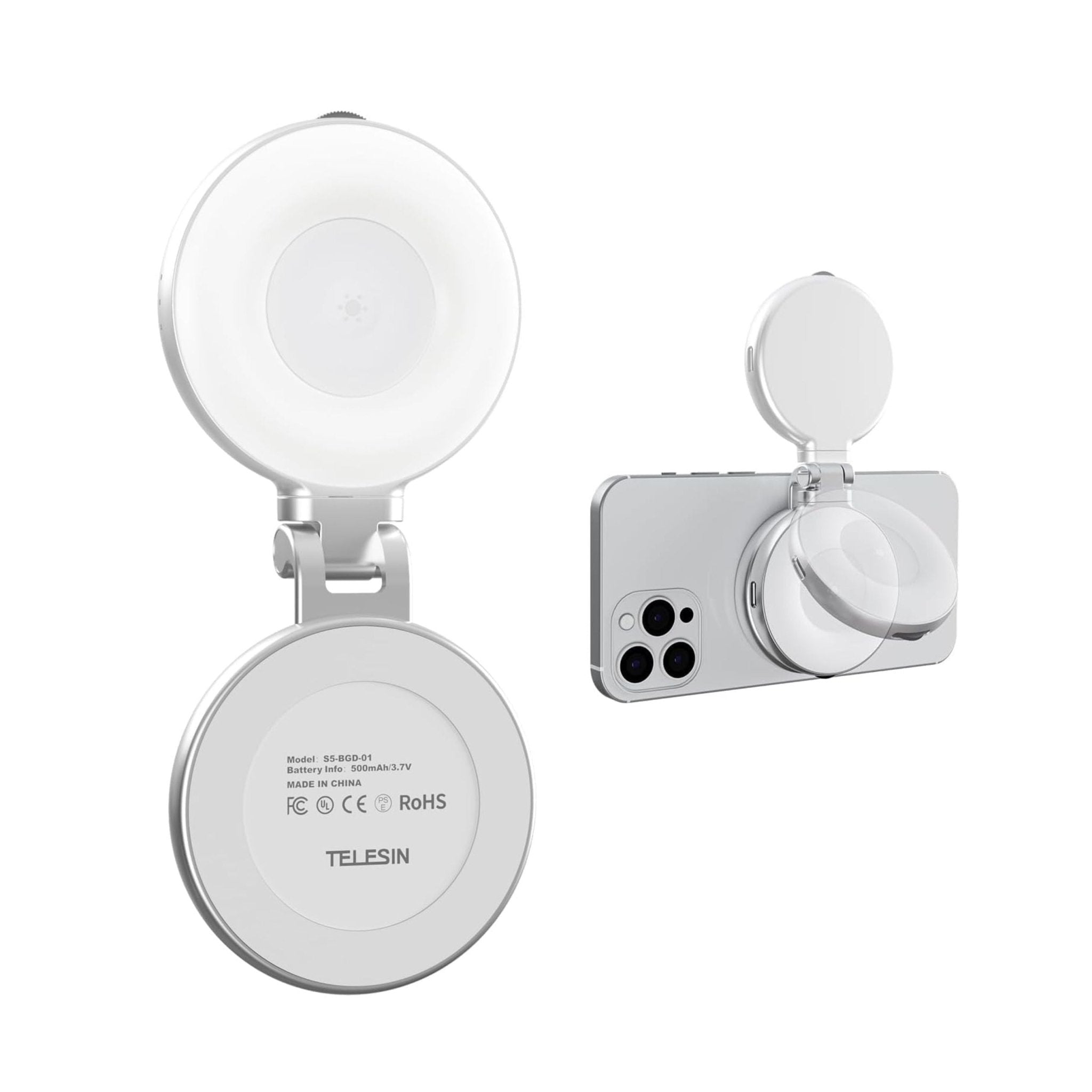TELESIN C03 Magnetic Selfie Ring Light - White