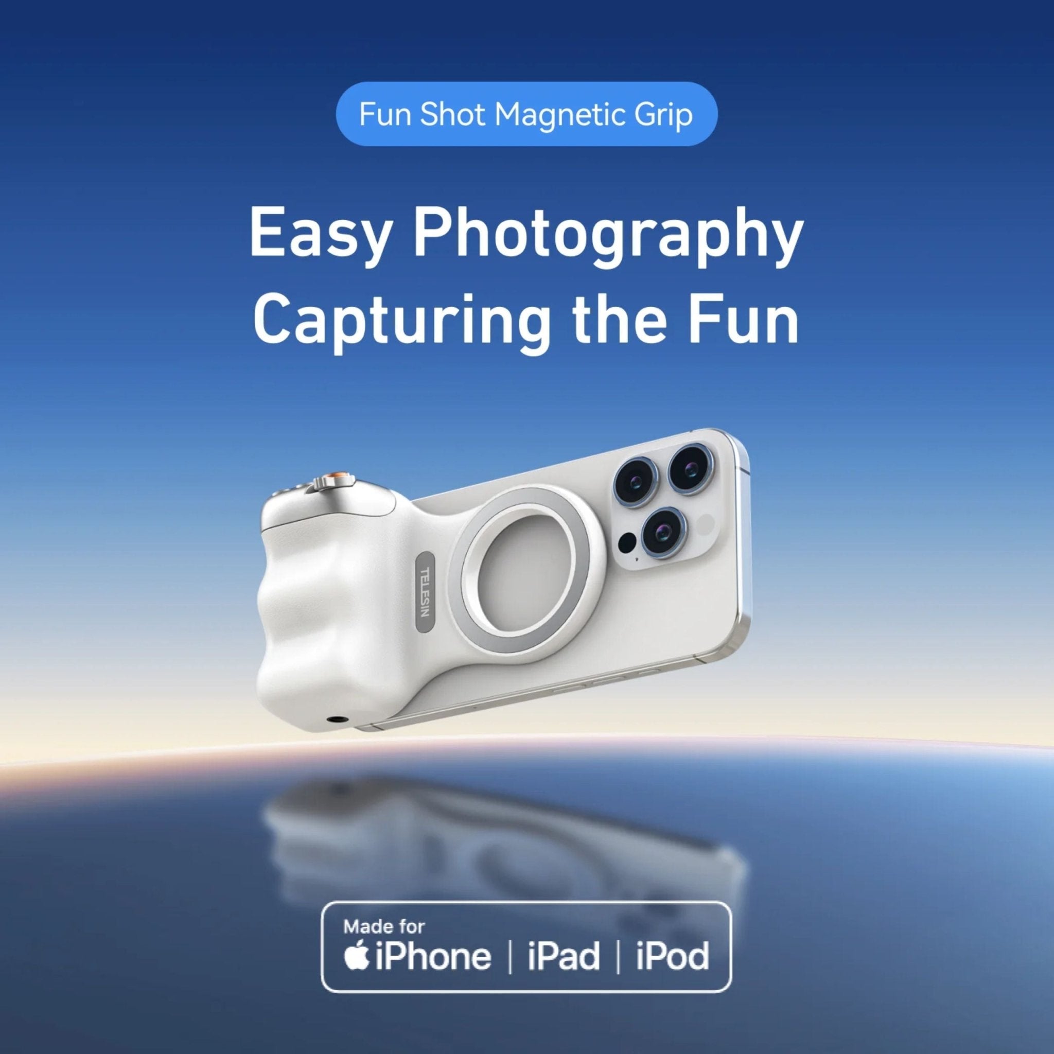 TELESIN Fun Shot Magnetic Grip For Phone - White