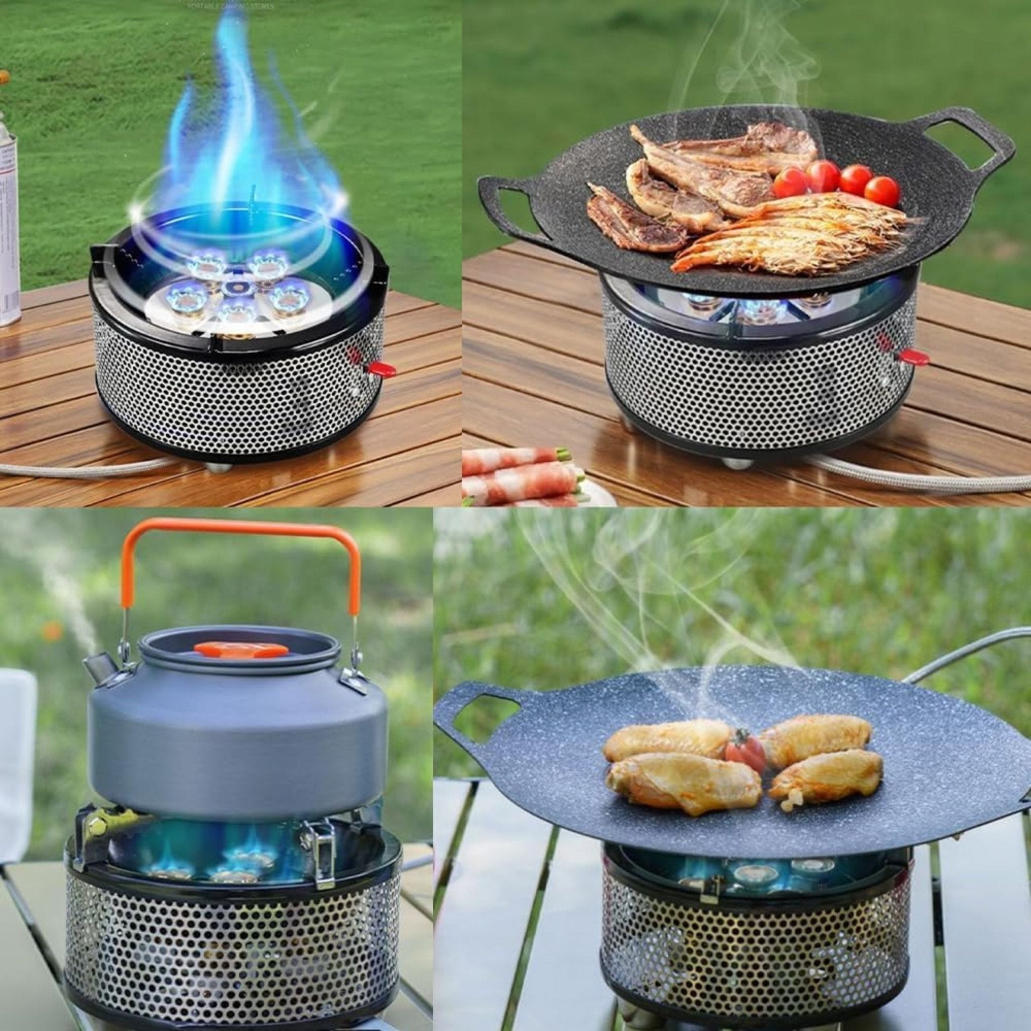 Taku Murano Portable Camping Stove 6 Burners 15800W TC-DF-8 - Silver