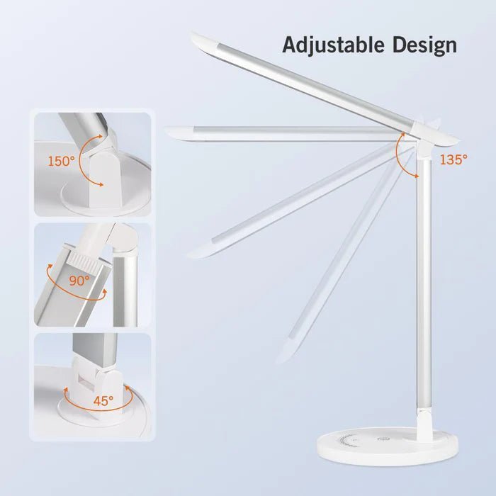 TaoTronics TT-DL13 Dimmable Rotatable Shadeless LED Desk Lamp - White