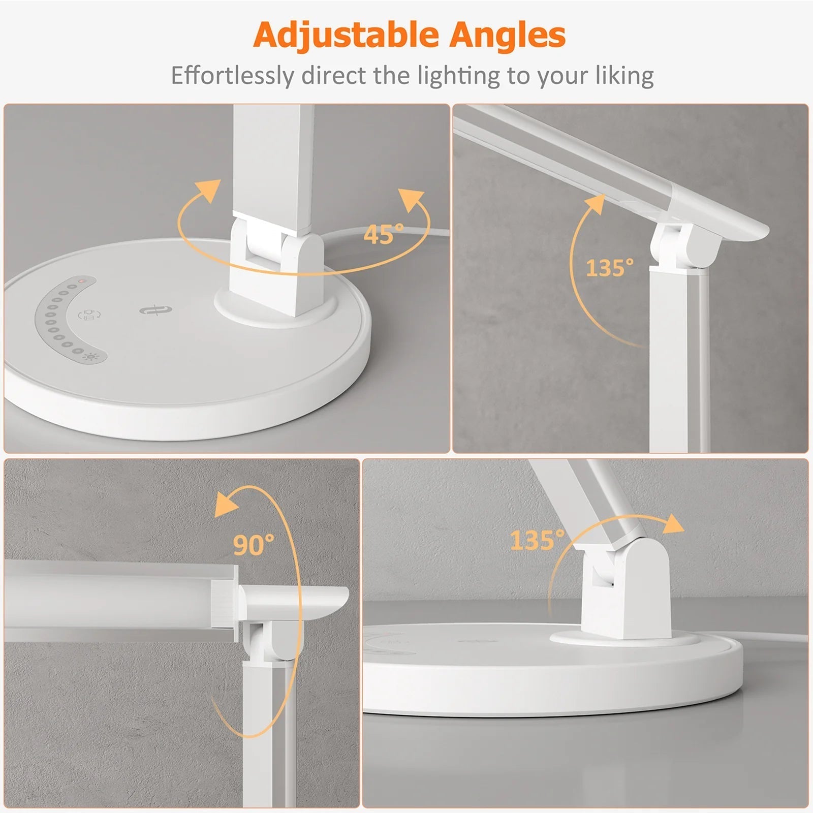 TaoTronics TT-DL13 Dimmable Rotatable Shadeless LED Desk Lamp - White
