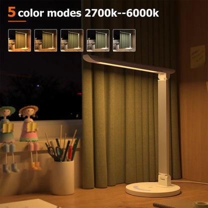 TaoTronics TT-DL13 Dimmable Rotatable Shadeless LED Desk Lamp - White