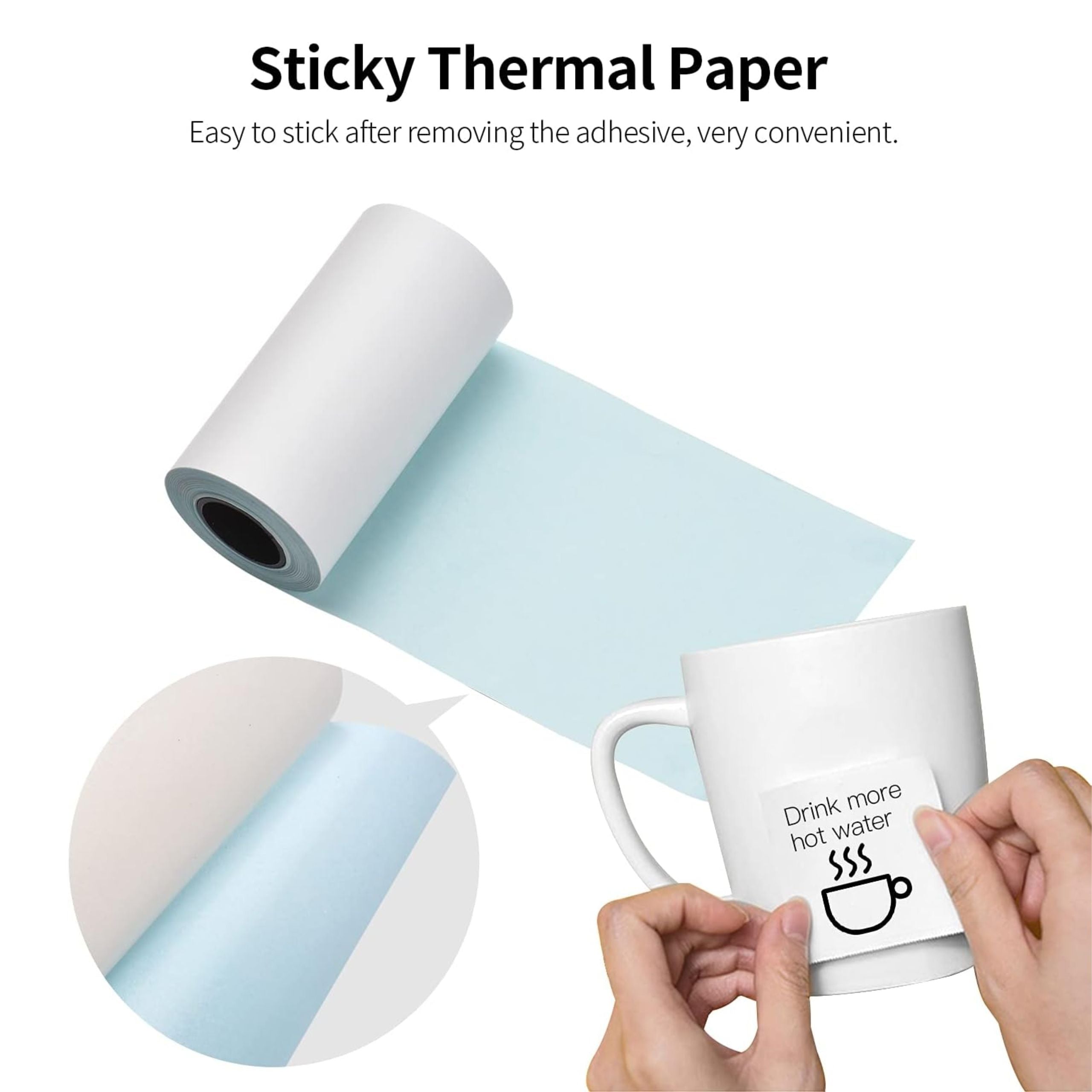 Thermal Paper Roll 57*30mm Printing sticker for Portable Mini Photo Thermal Printer 5 Rolls