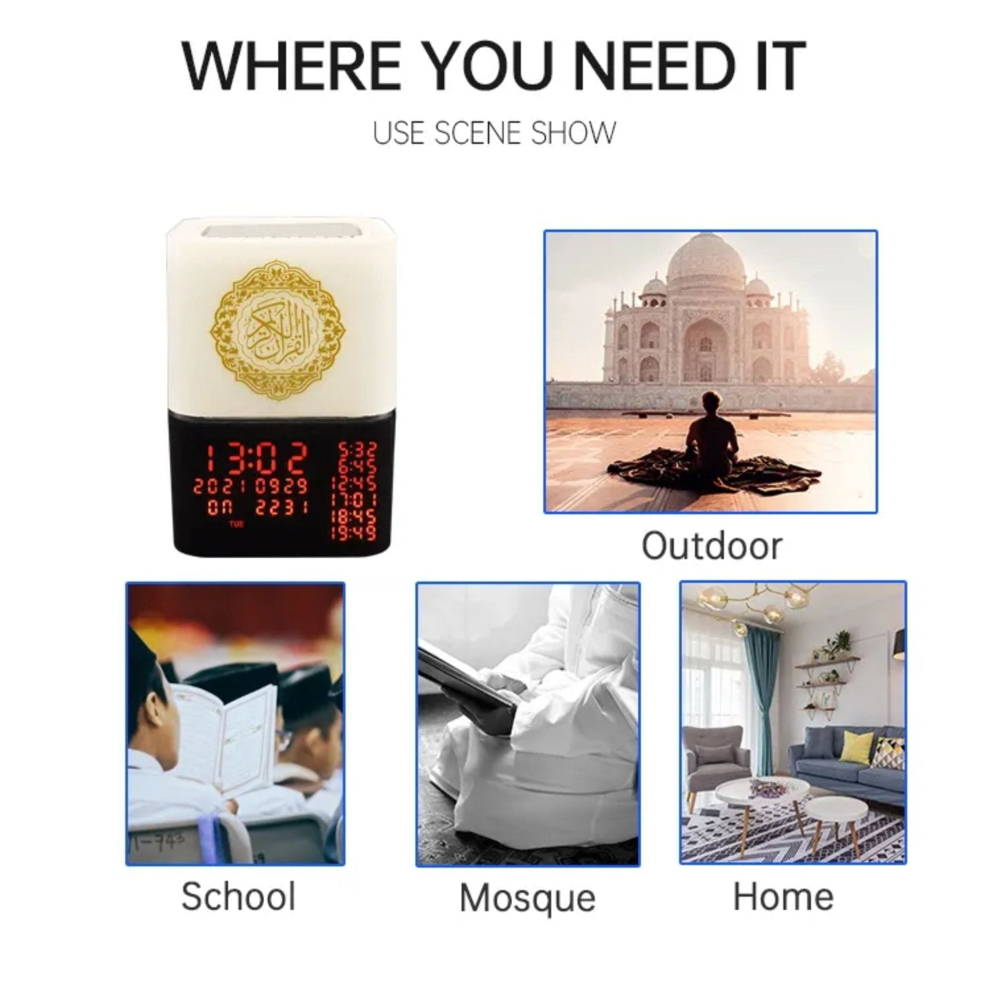 Touch Lamp Quran Speaker SQ-229P - Black&White