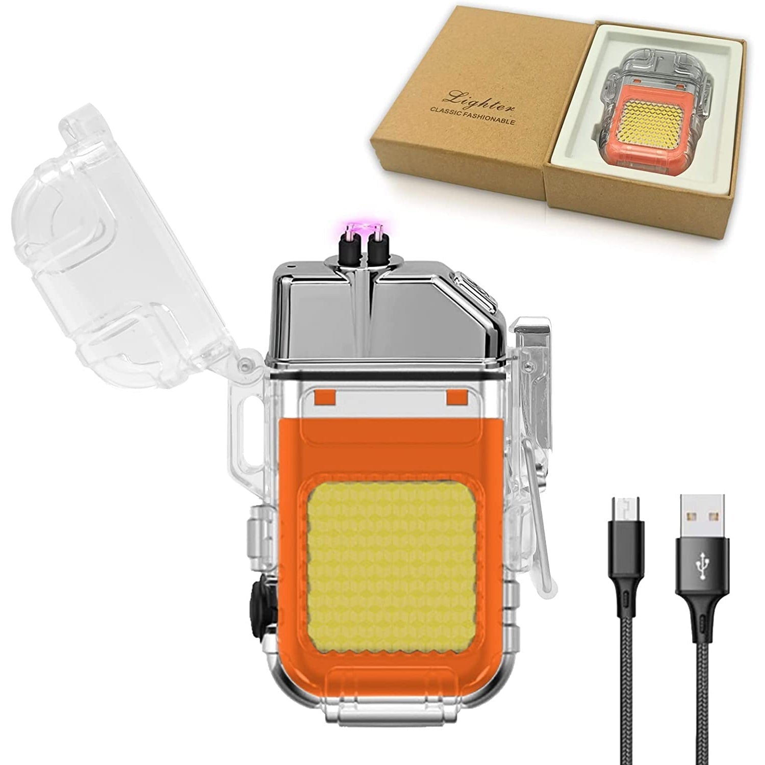 Transparent Electric Light and Plasma Waterproof Lighter