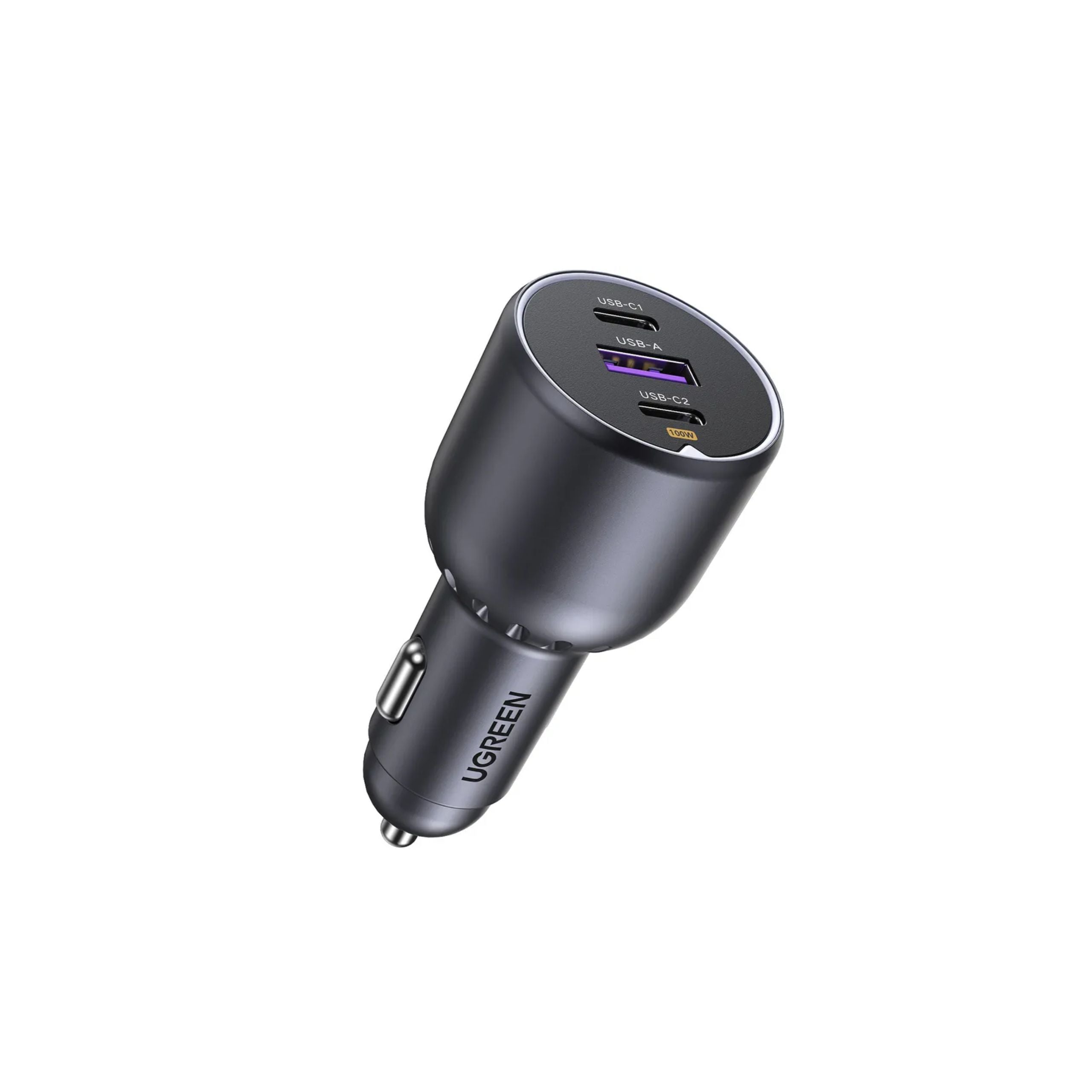 UGREEN 130W 3-Port Fast Car Charger - Gray