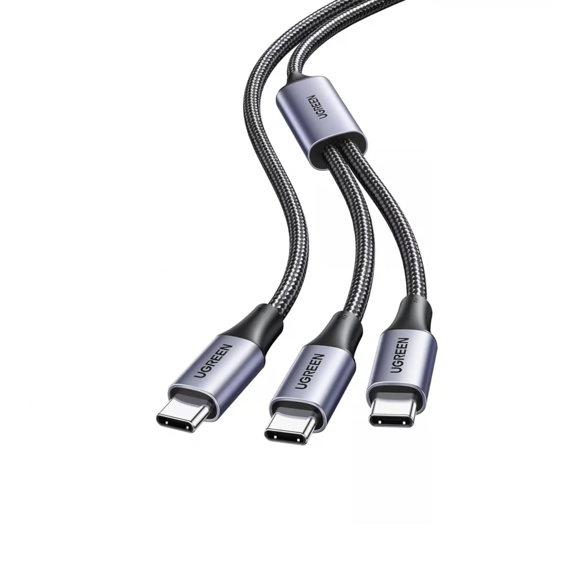 UGREEN 2-in-1 100W USB-C to USB-C/USB-C Universal PD Fast Charging Cable 1.5M - Black
