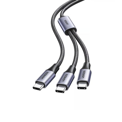 UGREEN 2-in-1 100W USB-C to USB-C/USB-C Universal PD Fast Charging Cable 1.5M - Black