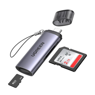 UGREEN 2-in-1 USB-C to SD/TF Card Reader - Gray