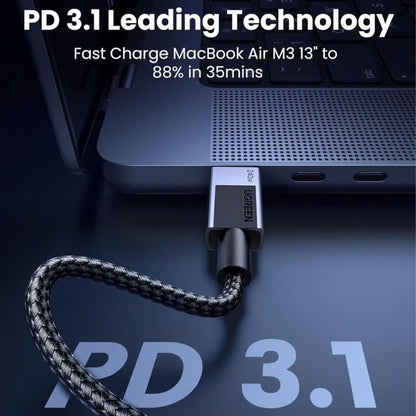 UGREEN 240W USB-C To USB-C PD Fast Charging Braided Cable 2m - Black