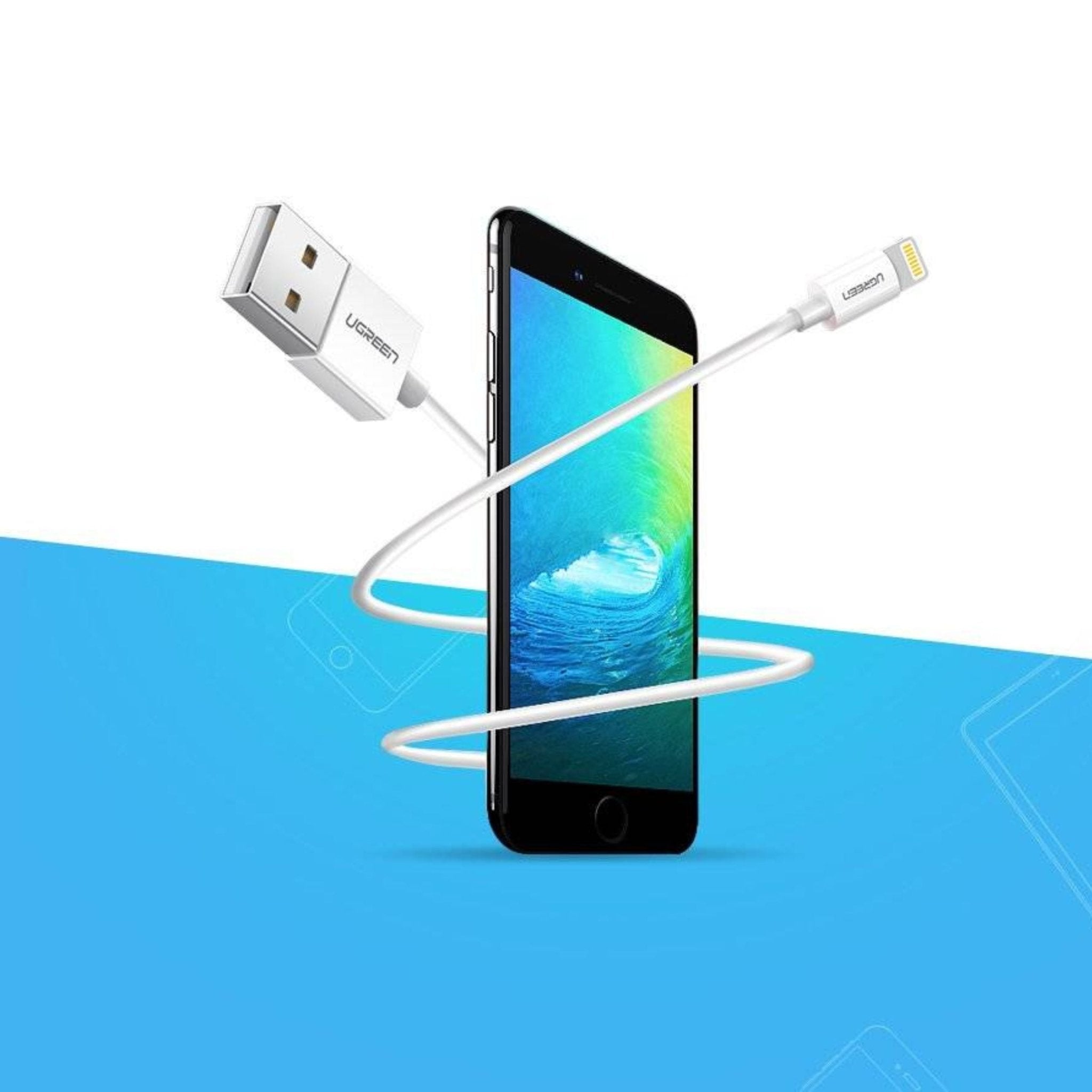 UGREEN 2.4A USB-A to Lightning PD Fast Charging Cable 1m - White