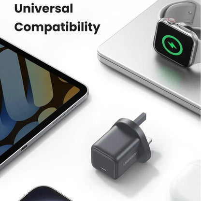UGREEN 30W Type-C GaN Fast Charger with Type-C Cable - Black