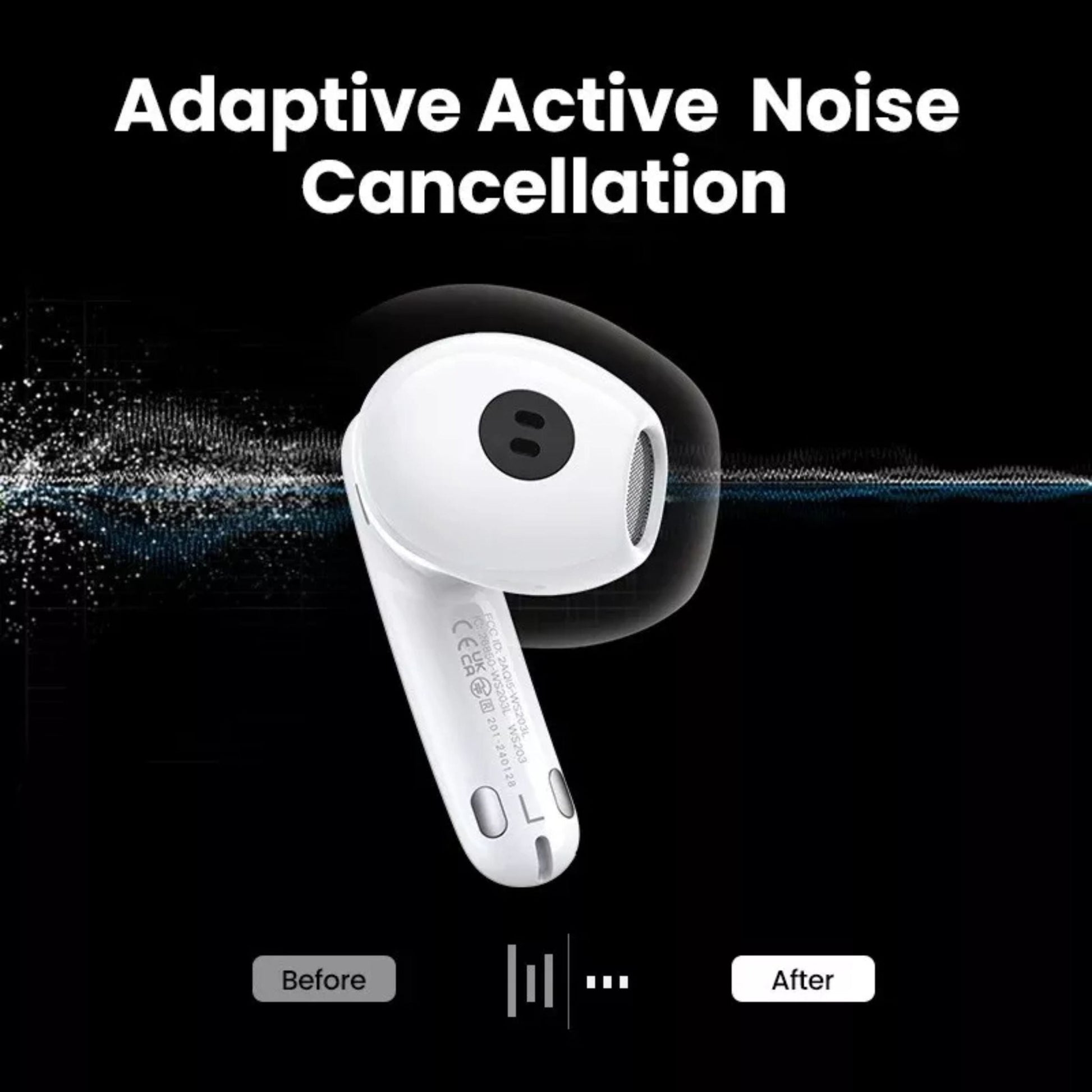 UGREEN HiTune H6 Pro Hybrid ANC Earbuds (30hrs) - White