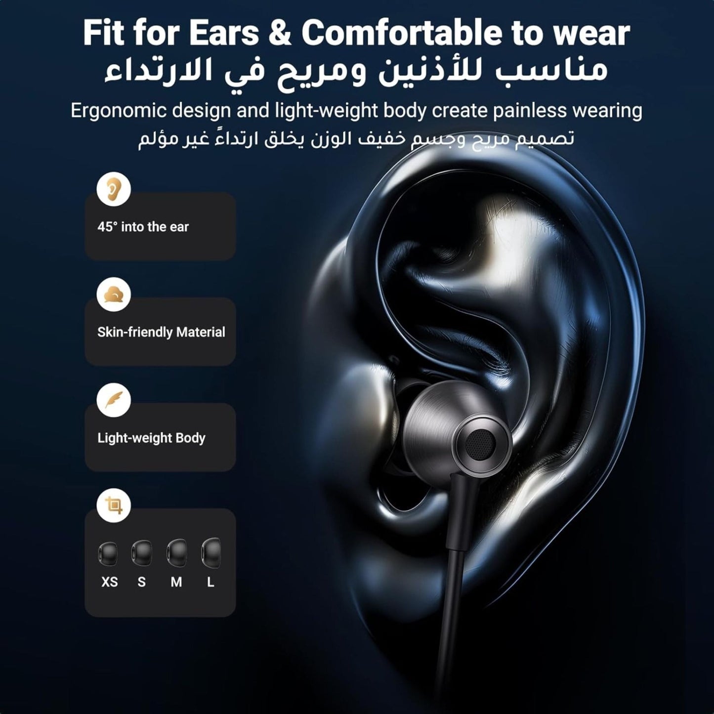 UGREEN In-Ear Wired Earphones With USB-C Connector - Black