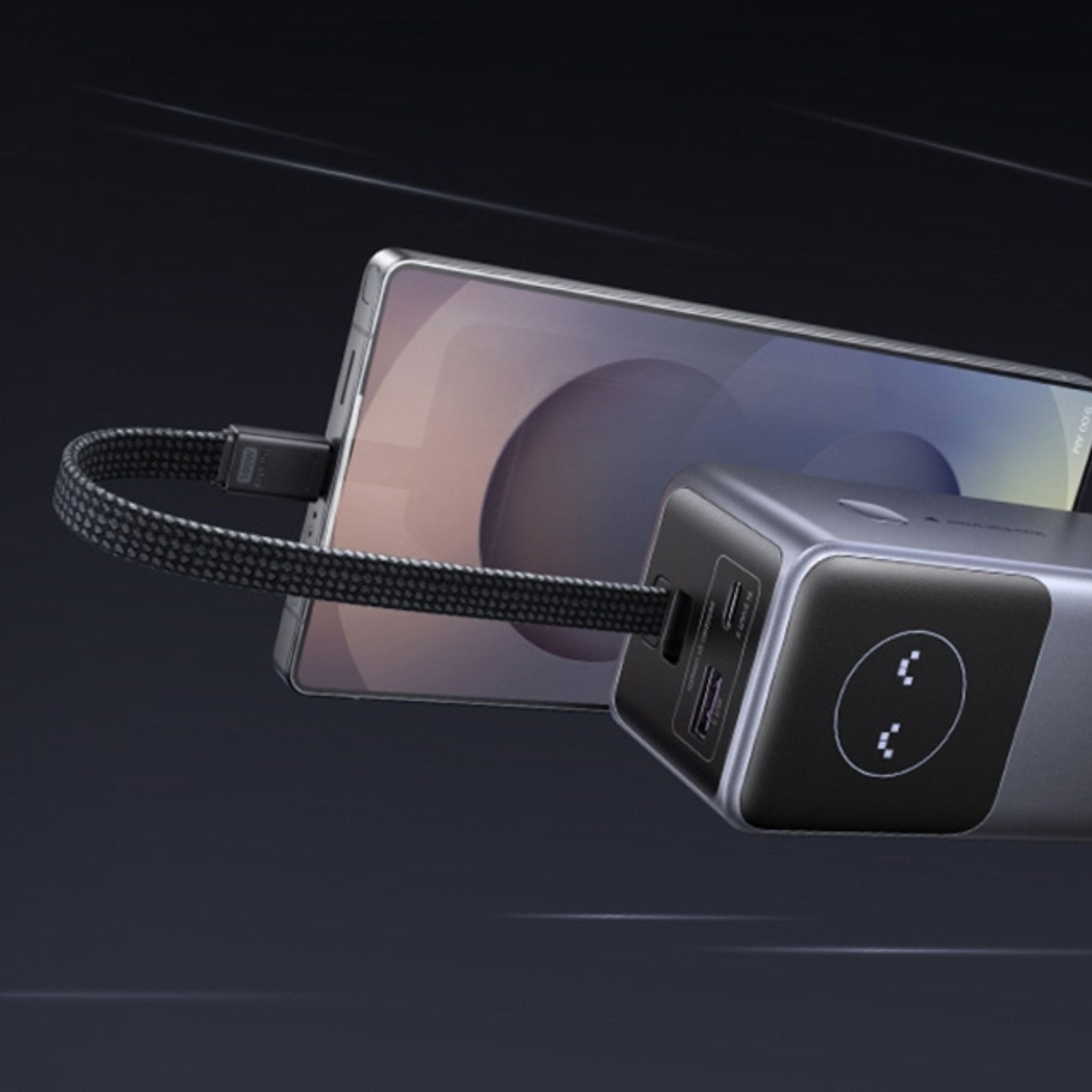 UGREEN Nexode 20000mAh 130W Power Bank with Built-in Cable - Gray