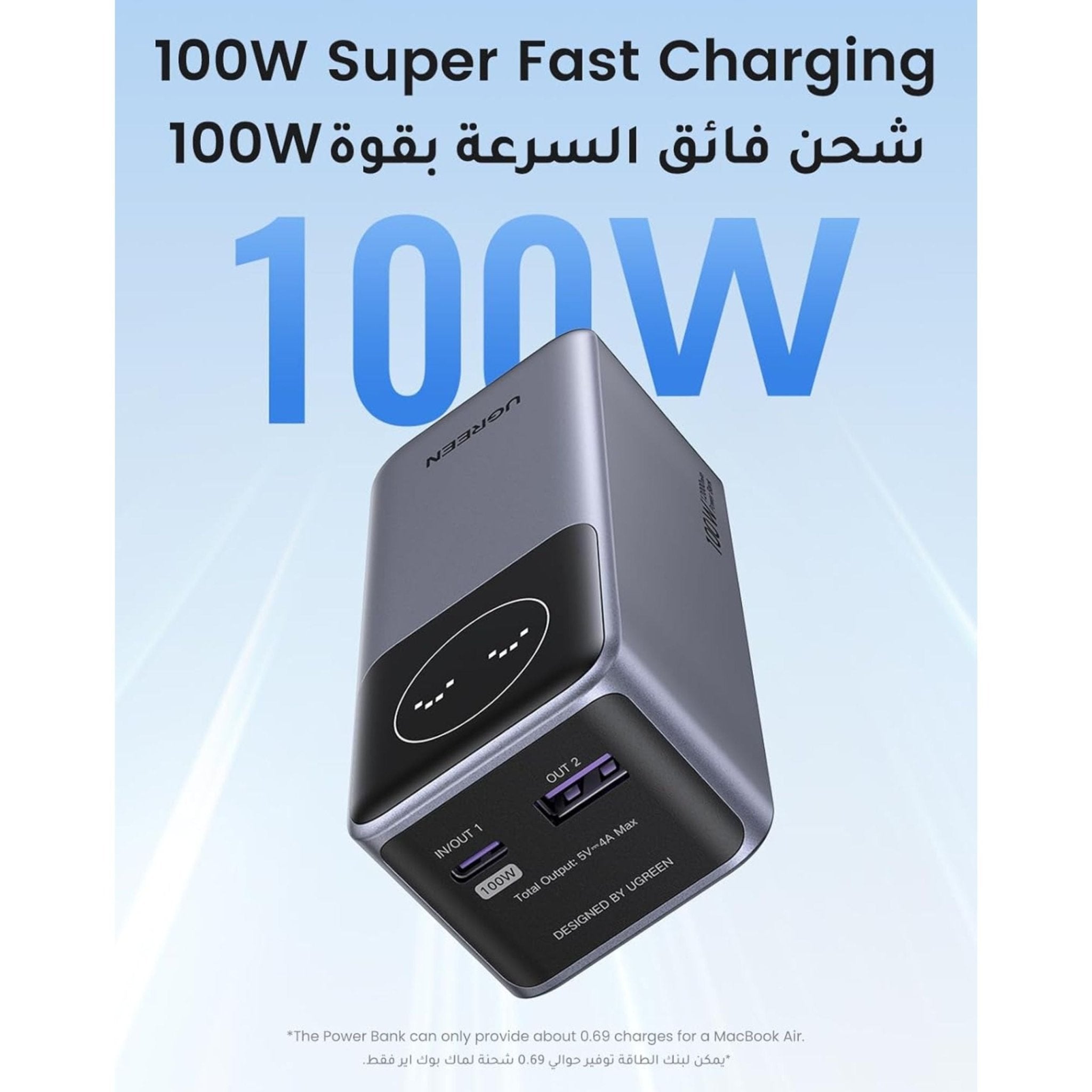 UGREEN Nexode PD 100W Fast Charging Power Bank 12,000mAh - Black