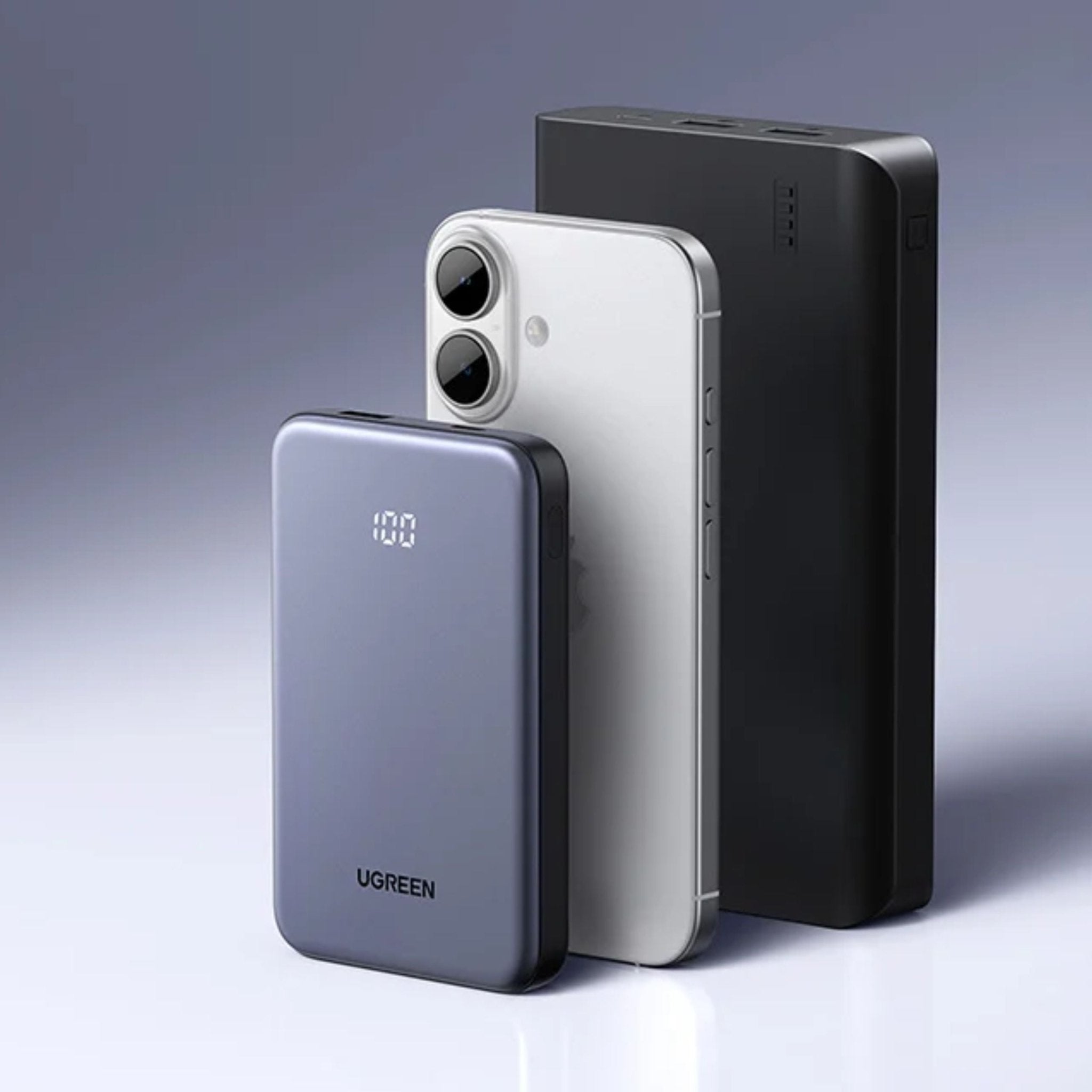 UGREEN Two-Way Fast Charging 10000mAh Power Bank 20W PD, USB + USB-C - Gray