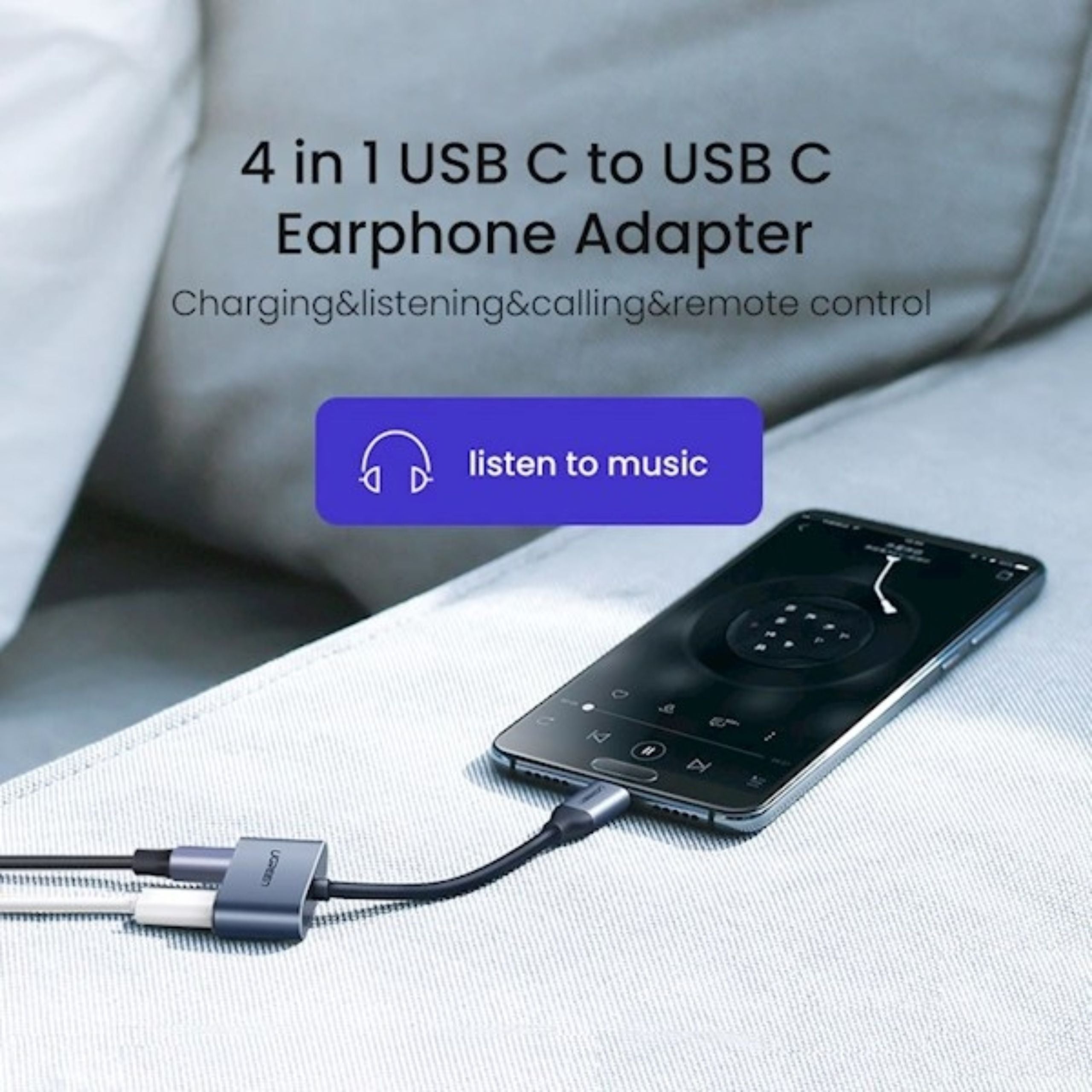 UGREEN USB-C One-Two Converter - Gray